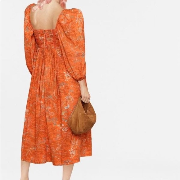 graphic-print square-neck midi dress - Picture 4 of 11